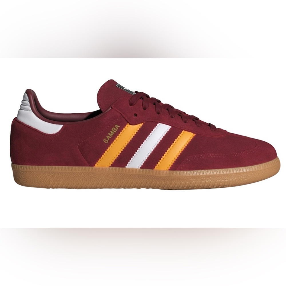 NWT Adidas Samba OG Sneakers Collegiate Burgundy Crew Yellow Men 9/Women 10 - Picture 5 of 14